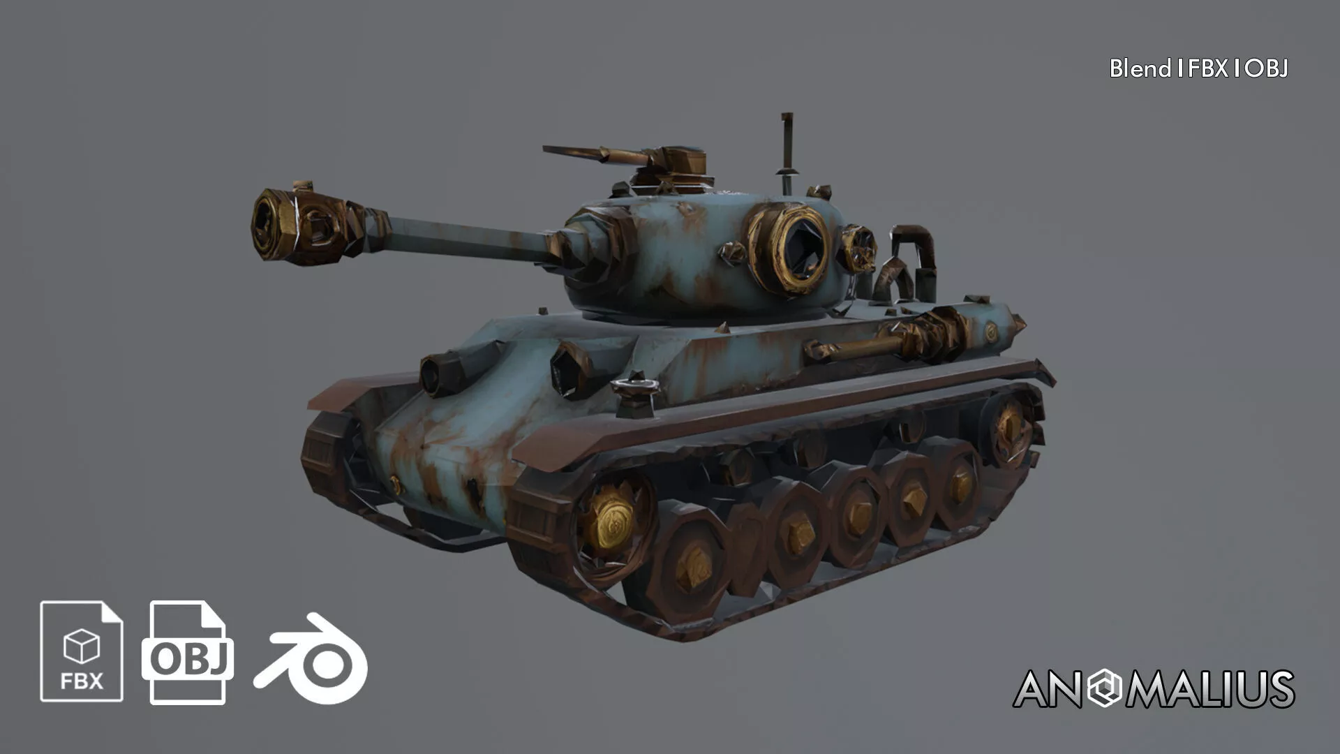 steampunk tank Free 3D model
