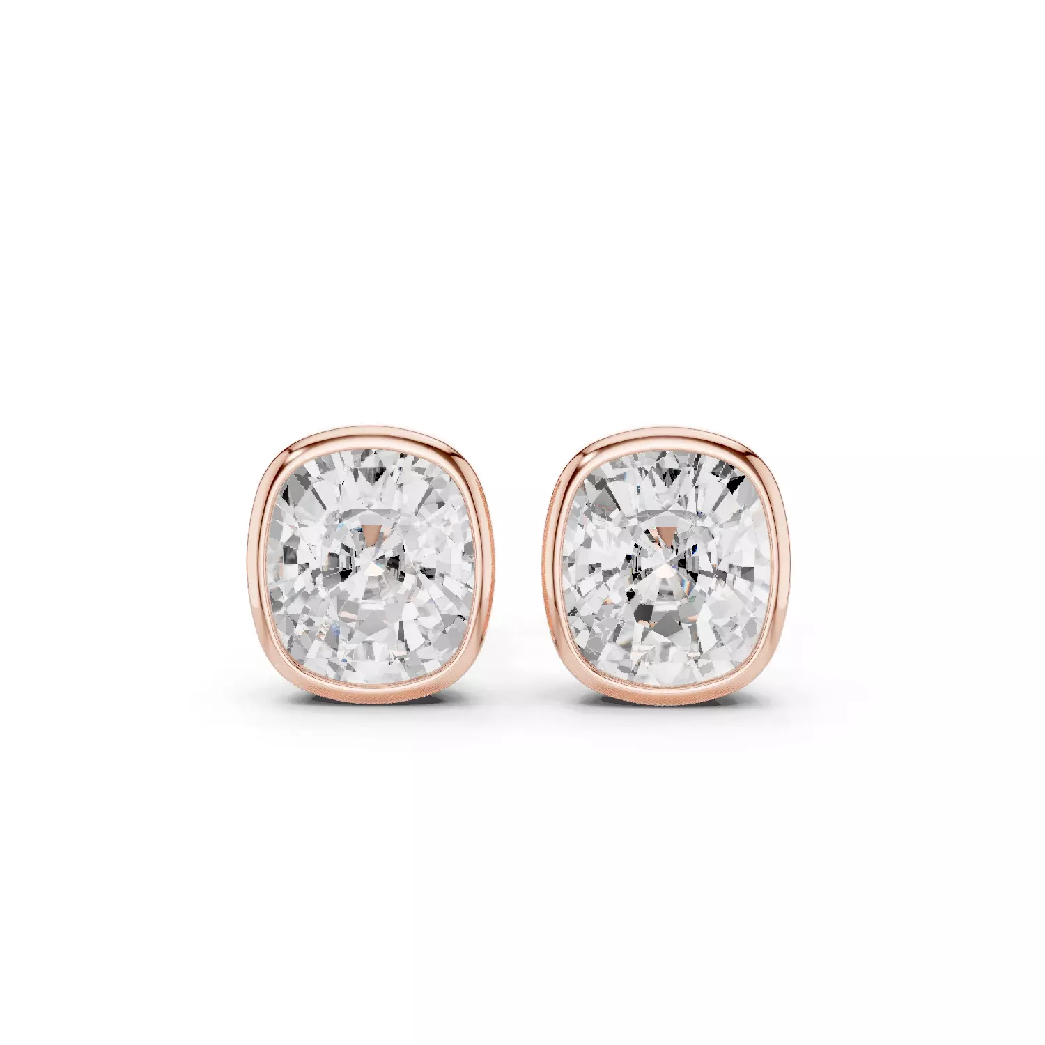 10 and half Cushion CtSolitaire Studs Earrings 3dm stl animation 3D print model