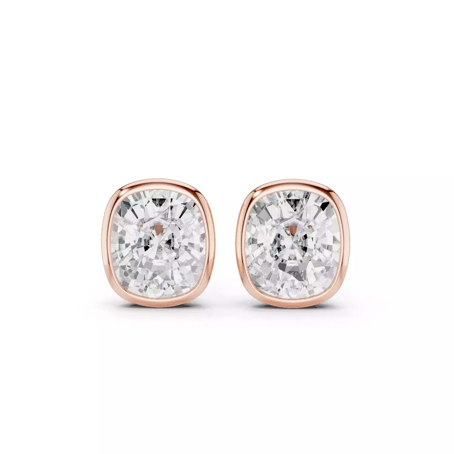 7 and half Ct Cushion Solitaire Studs Earrings 3dm stl animation 3D print model