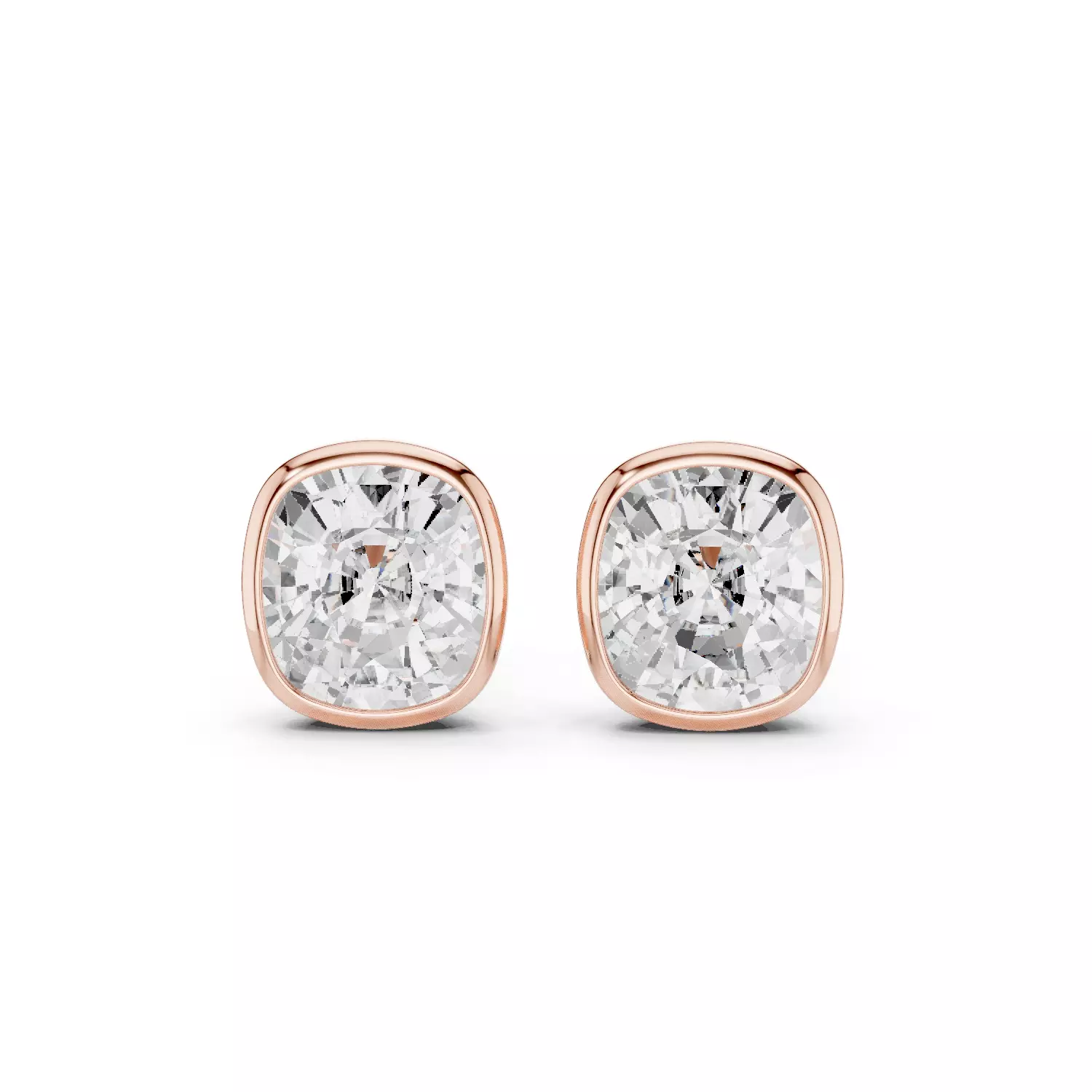 6 Ct Cushion Solitaire Studs Earrings 3dm stl animation renders 3D print model
