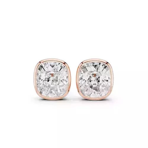 4 Ct Cushion Solitaire Studs Earrings 3dm stl animation renders 