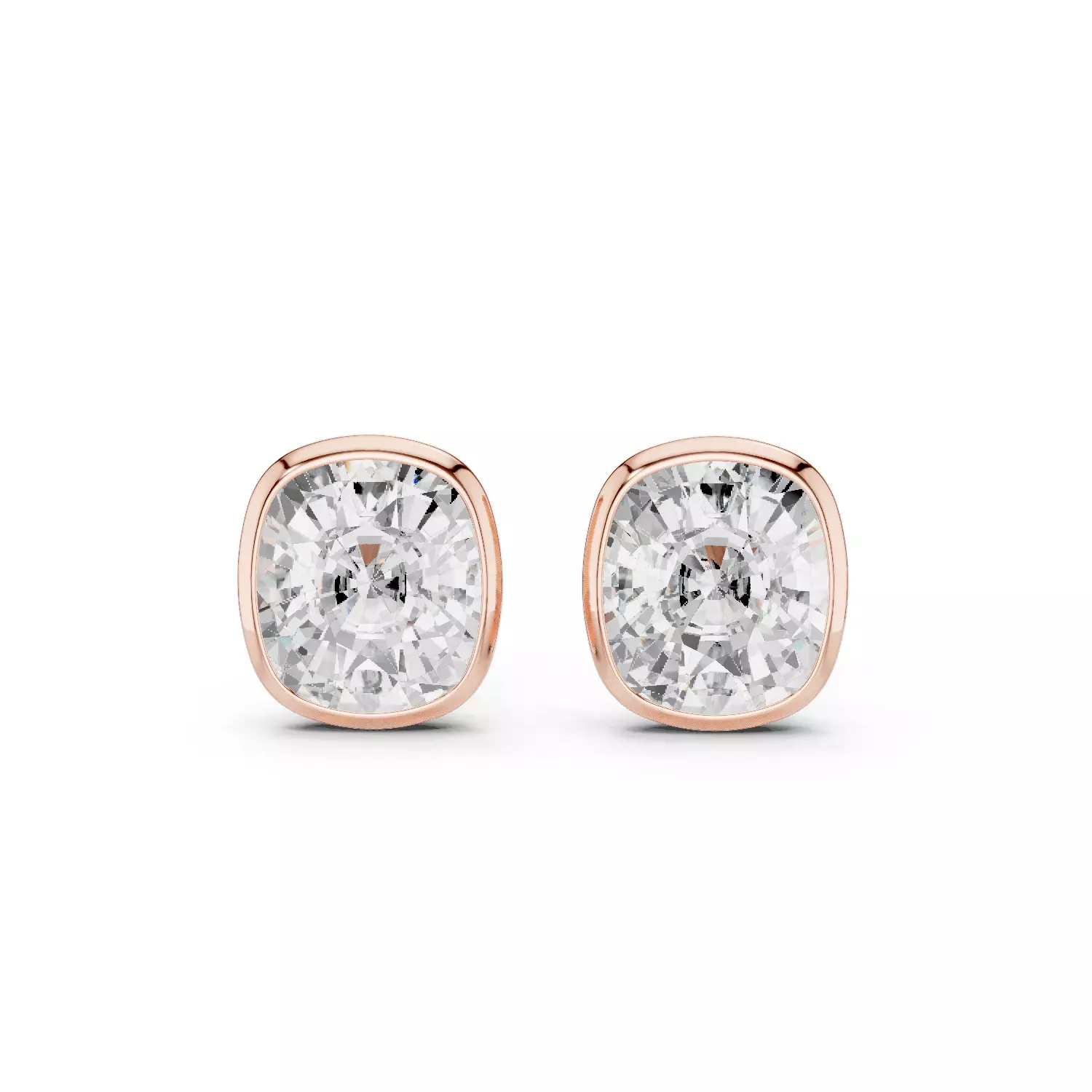 2 and half Ct Cushion Solitaire Studs Earrings 3dm stl animation 3D print model
