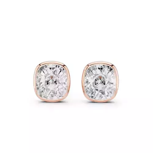 2 and half Ct Cushion Solitaire Studs Earrings 3dm stl animation