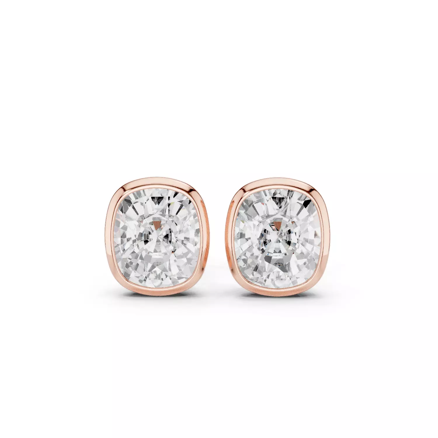 2 Ct Cushion Solitaire Studs Earrings 3dm stl animation renders 3D print model