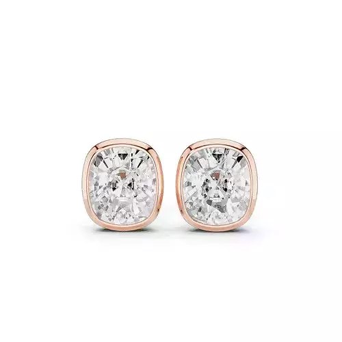2 Ct Cushion Solitaire Studs Earrings 3dm stl animation renders