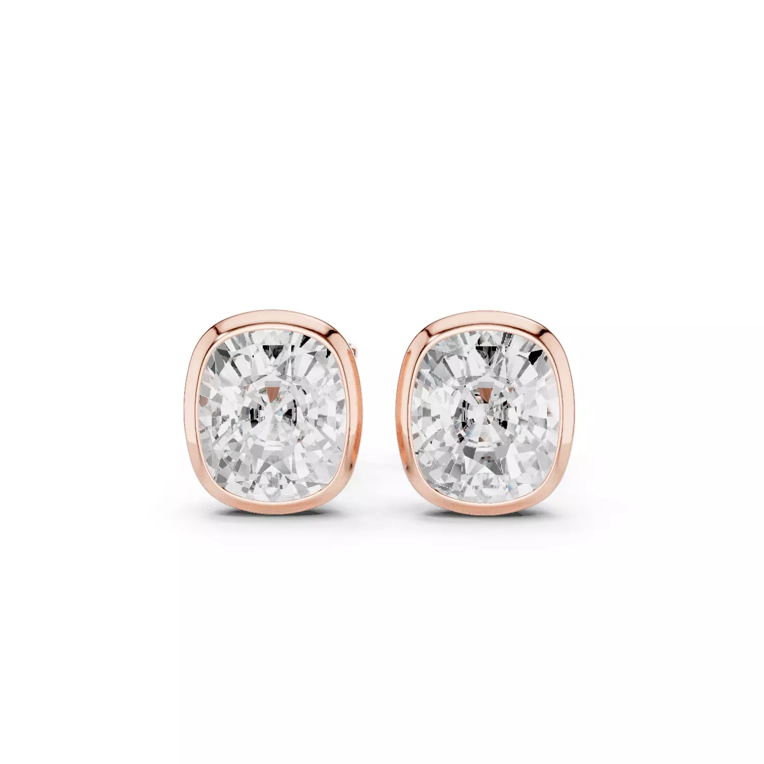 1 and half Ct Cushion Solitaire Studs 3dm stl animation renders 3D print model