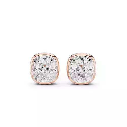 1 Ct Cushion Solitaire Studs Earrings 3dm stl animation renders