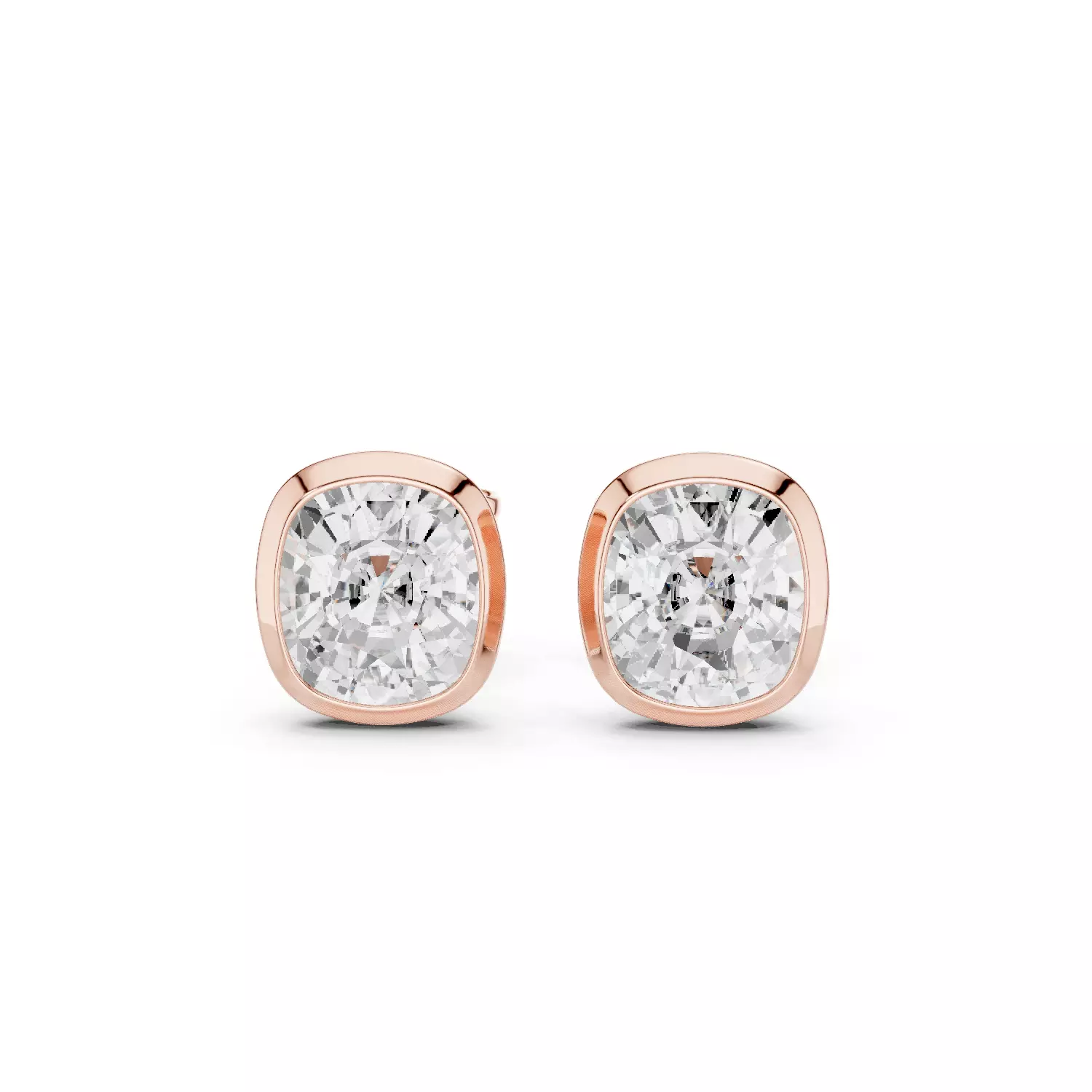 Half Ct Cushion Solitaire Studs Earrings 3dm stl animation 3D print model