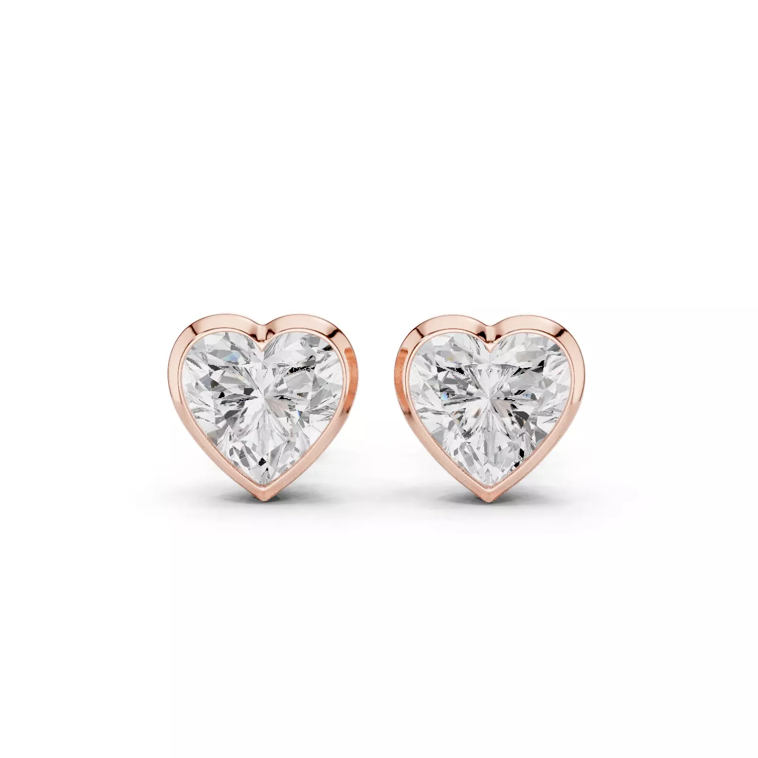 1 Ct Heart Solitaire Studs Earrings 3dm stl animation renders 3D print model
