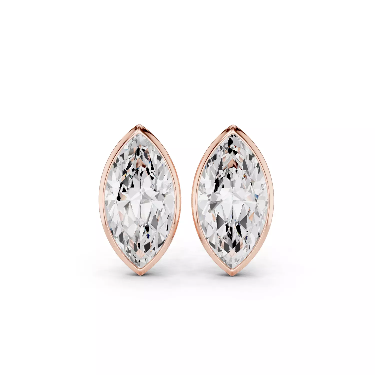 8 and half Ct Marquise Solitaire Studs 3dm stl animation 3D print model