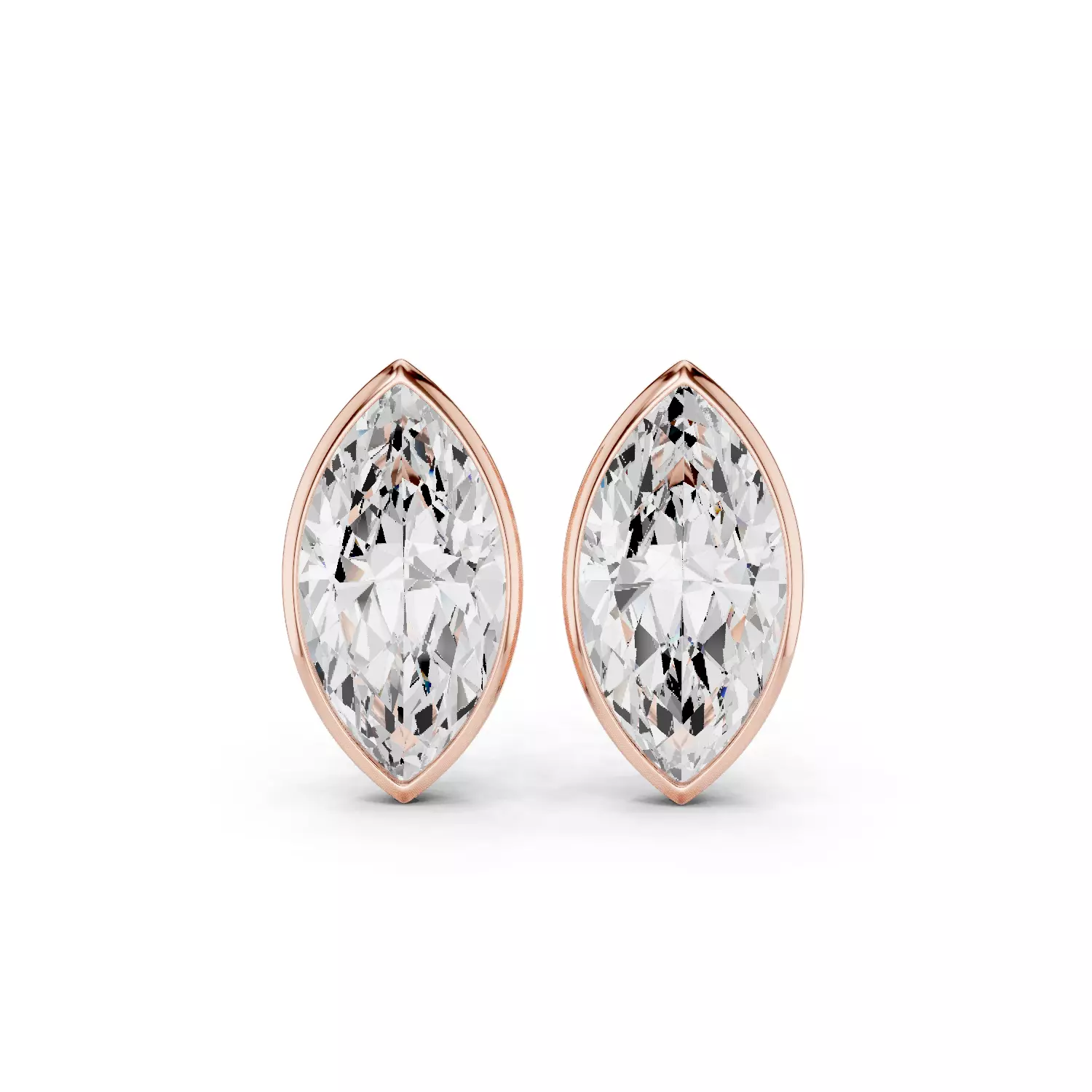 7 Ct Marquise Solitaire Studs Earrings 3dm stl animation render 3D print model