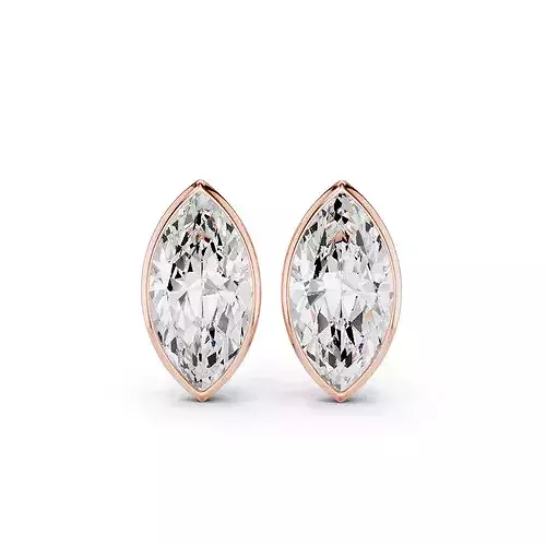 7 Ct Marquise Solitaire Studs Earrings 3dm stl animation render