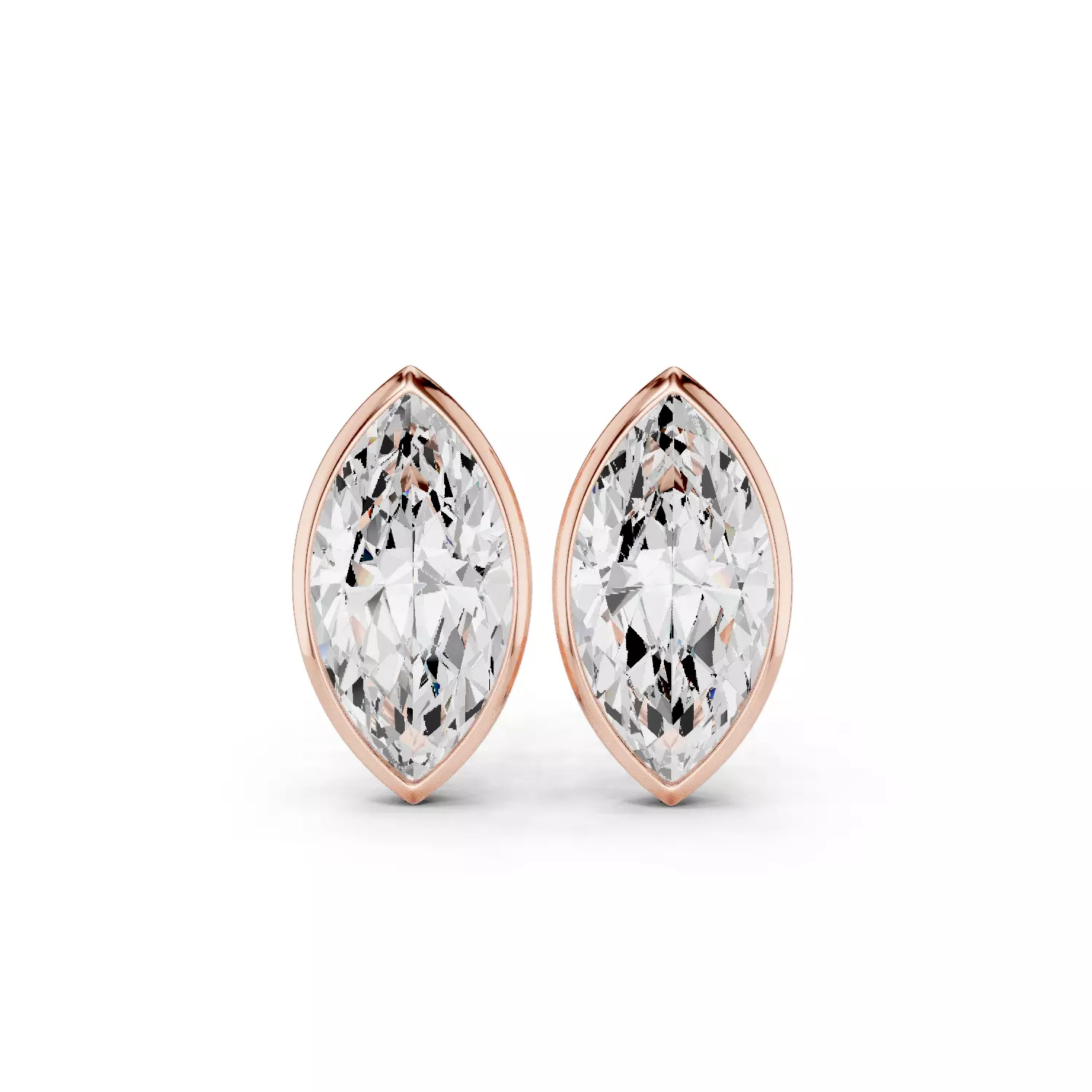 4 and half Ct Marquise Solitaire Studs Earrings 3dm animation 3D print model
