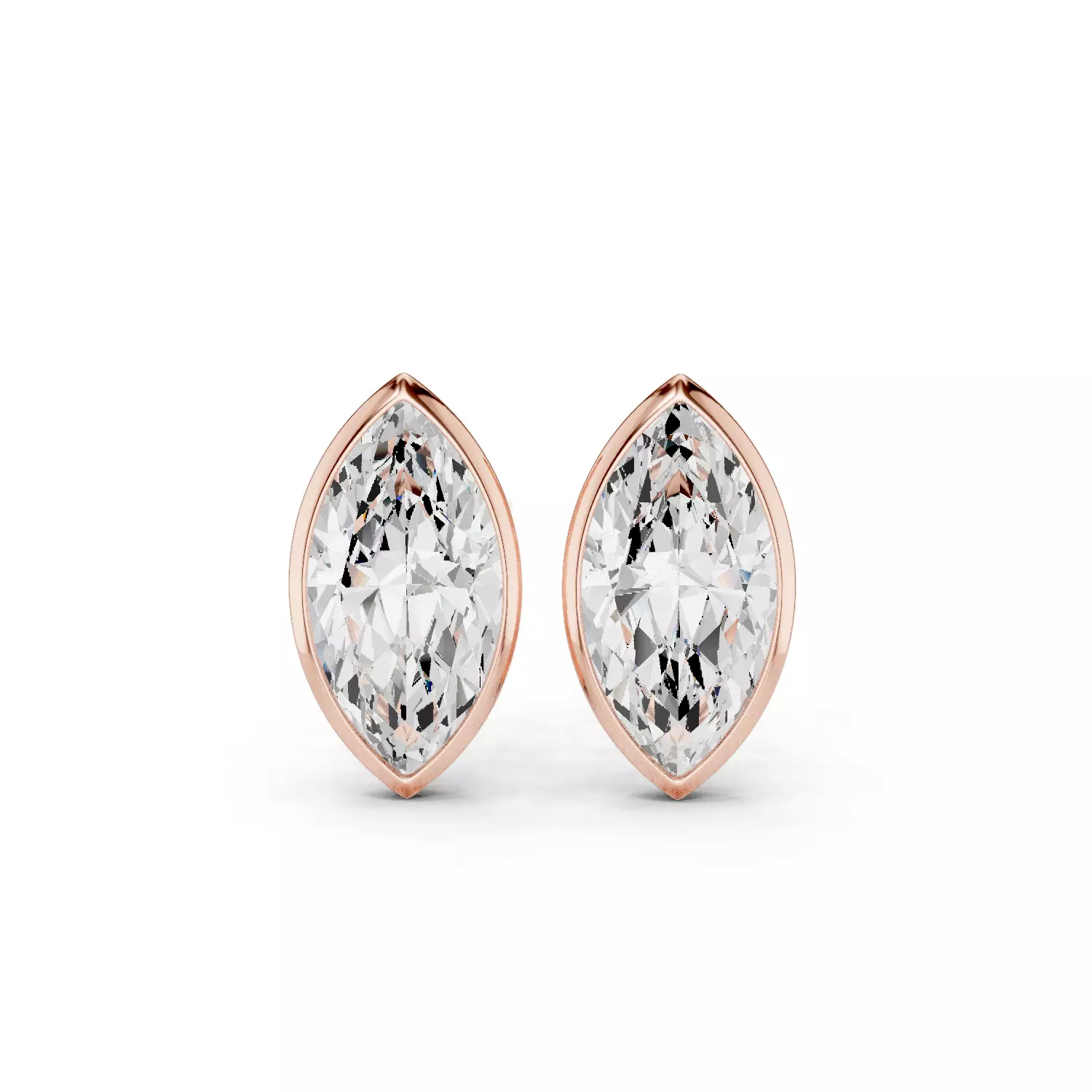 3 and half Ct Marquise Solitaire Studs 3dm stl animation 3D print model