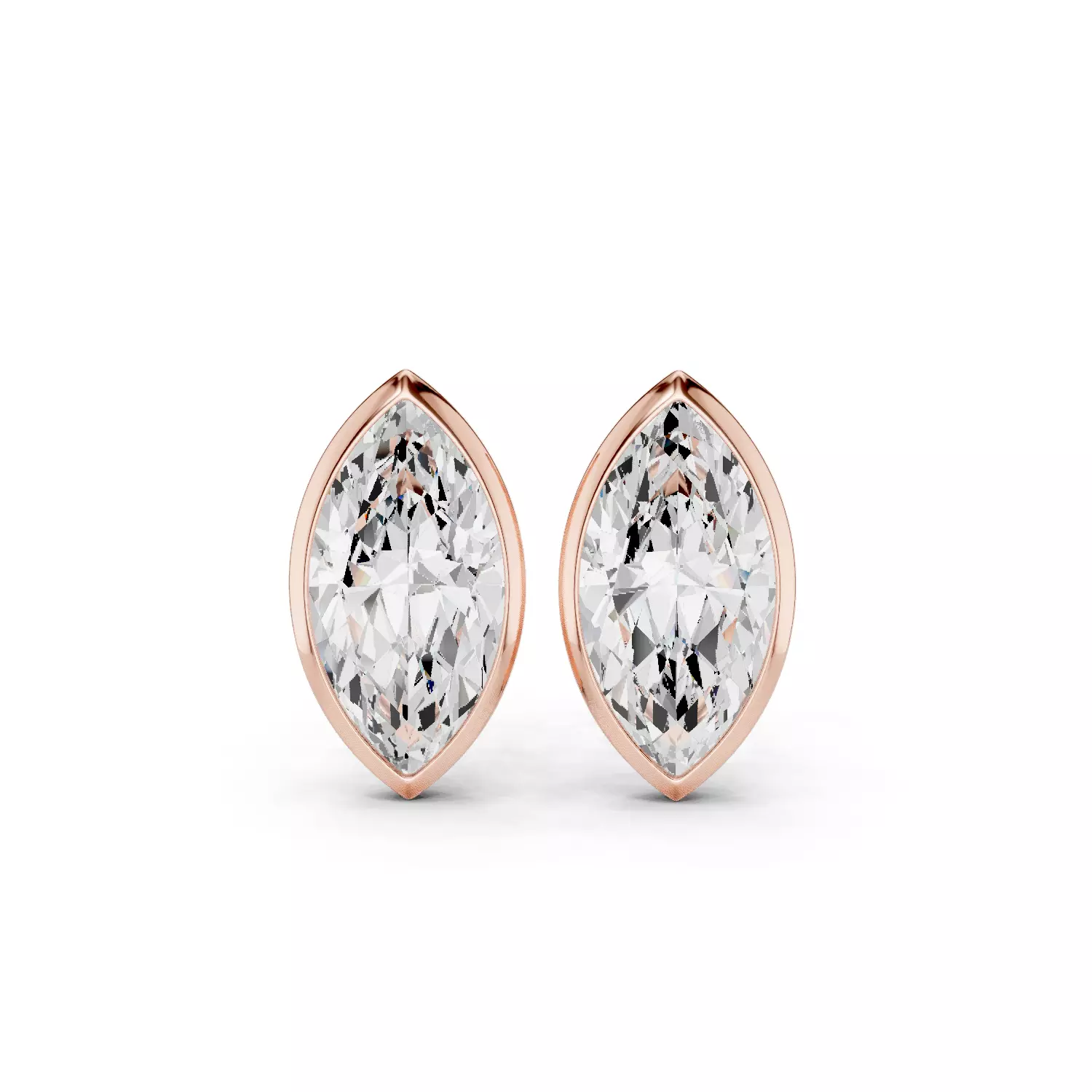 3 Ct Marquise Solitaire Studs Earrings 3dm stl animation render 3D print model