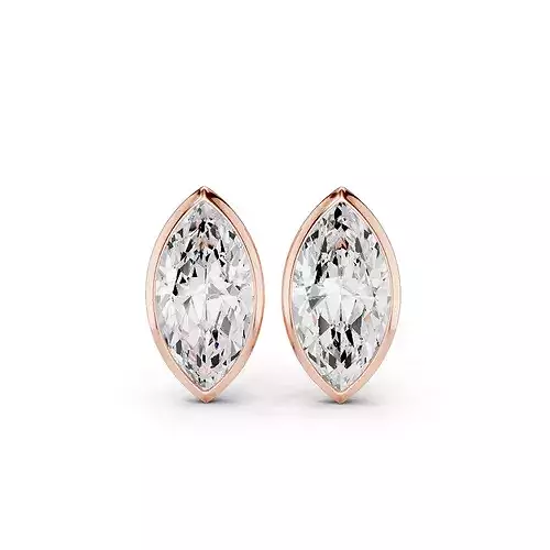 3 Ct Marquise Solitaire Studs Earrings 3dm stl animation render