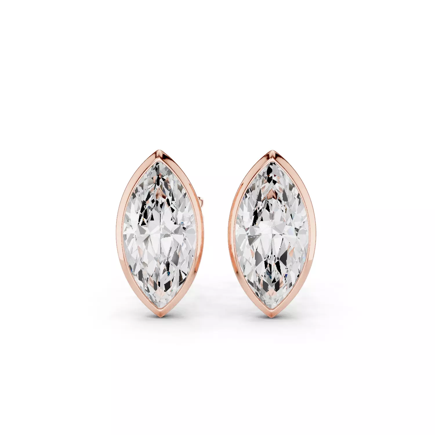 1 and half Ct Marquise Solitaire Studs 3dm stl animation 3D print model