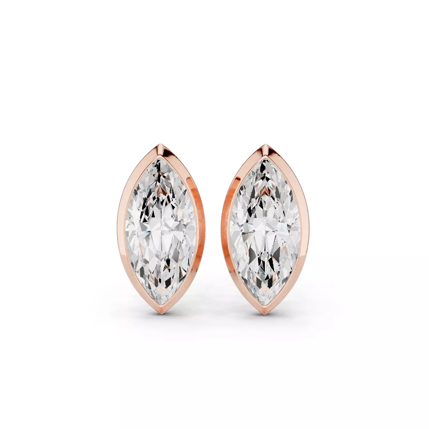 Half Ct Marquise Solitaire Studs Earrings 3dm stl animation 3D print model