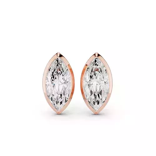 Half Ct Marquise Solitaire Studs Earrings 3dm stl animation 