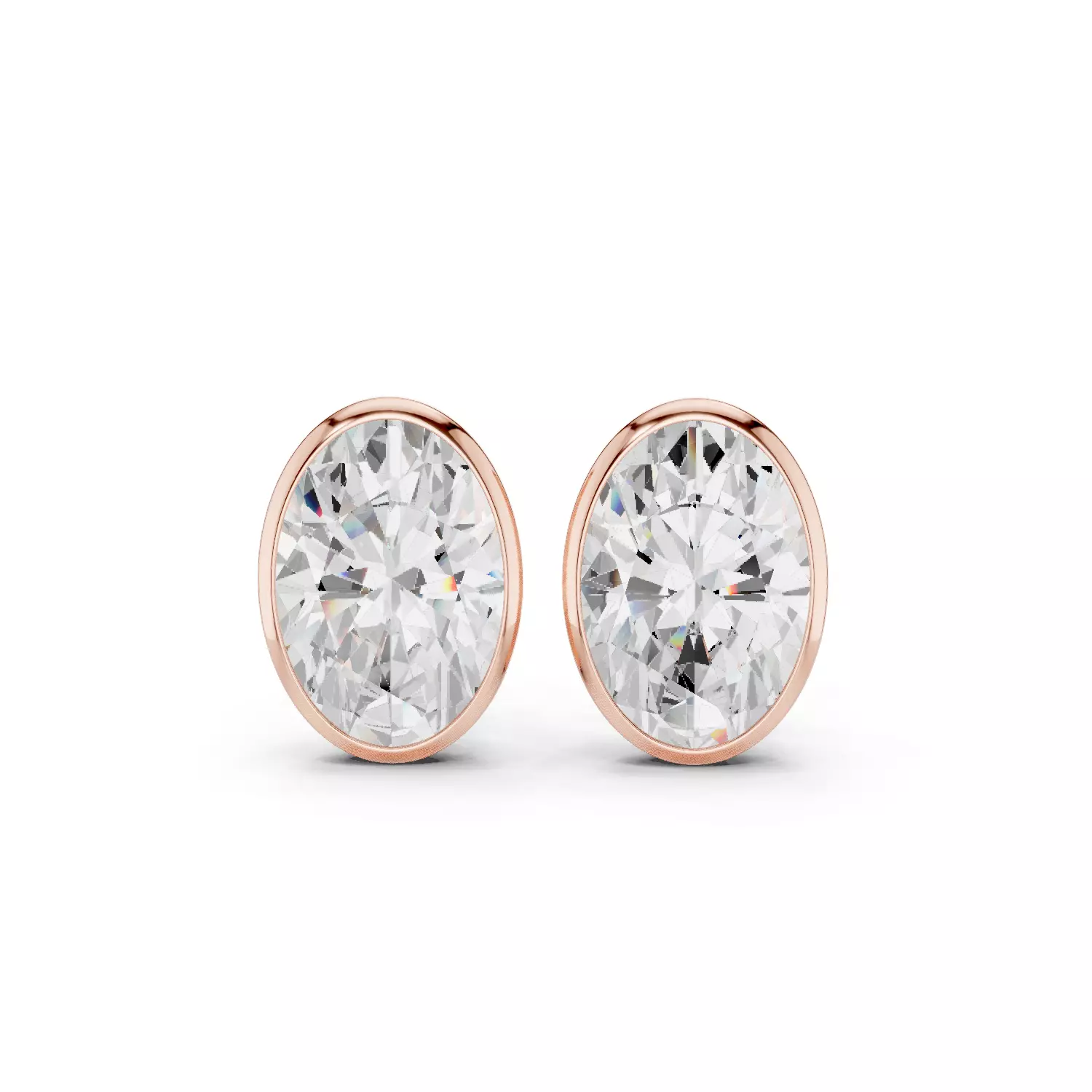9 and half Ct Oval Solitaire Studs Earrings 3dm stl animation 3D print model