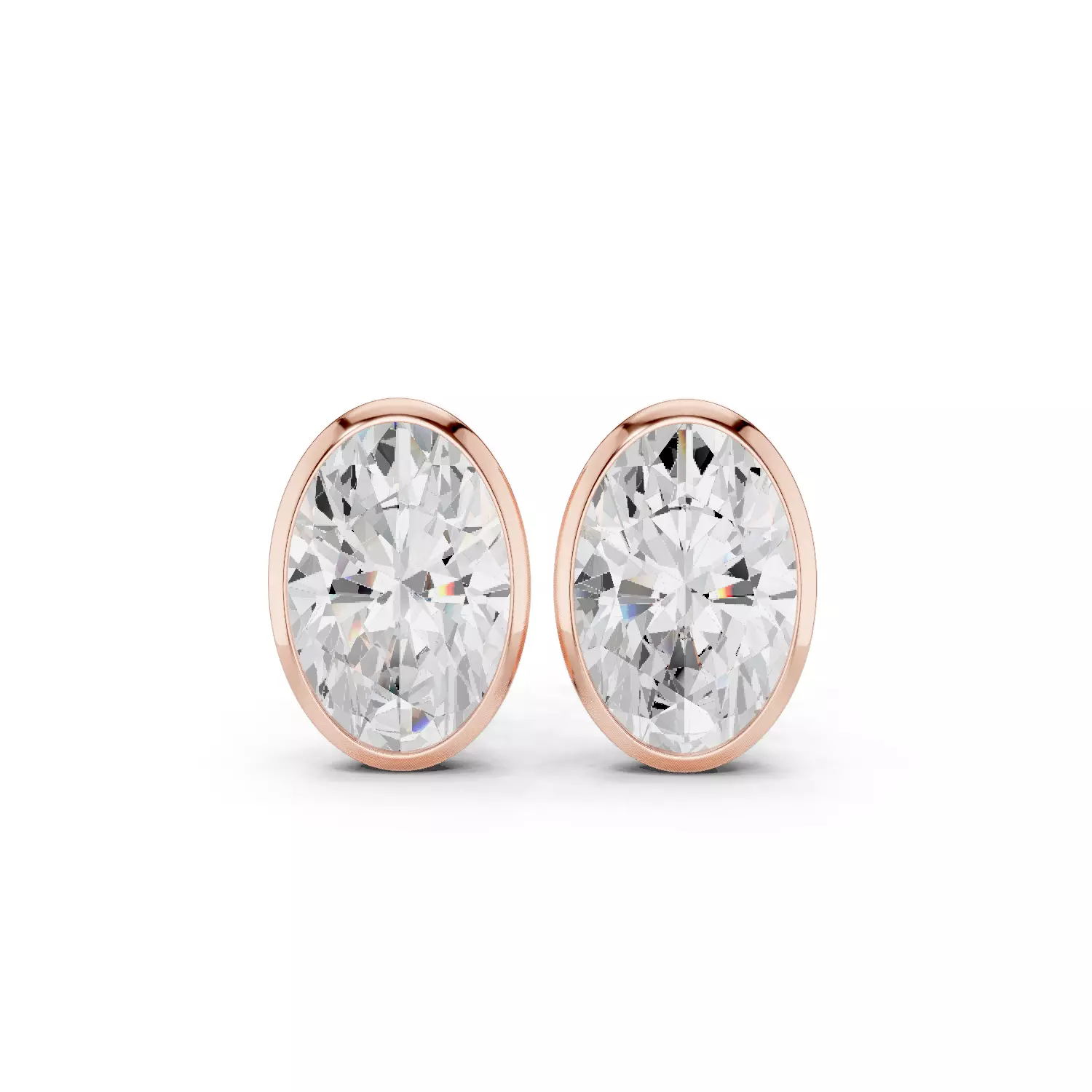 7 Ct Oval Solitaire Studs Earrings 3dm stl animation renders 3D print model