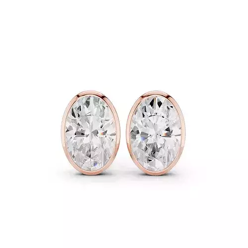 7 Ct Oval Solitaire Studs Earrings 3dm stl animation renders