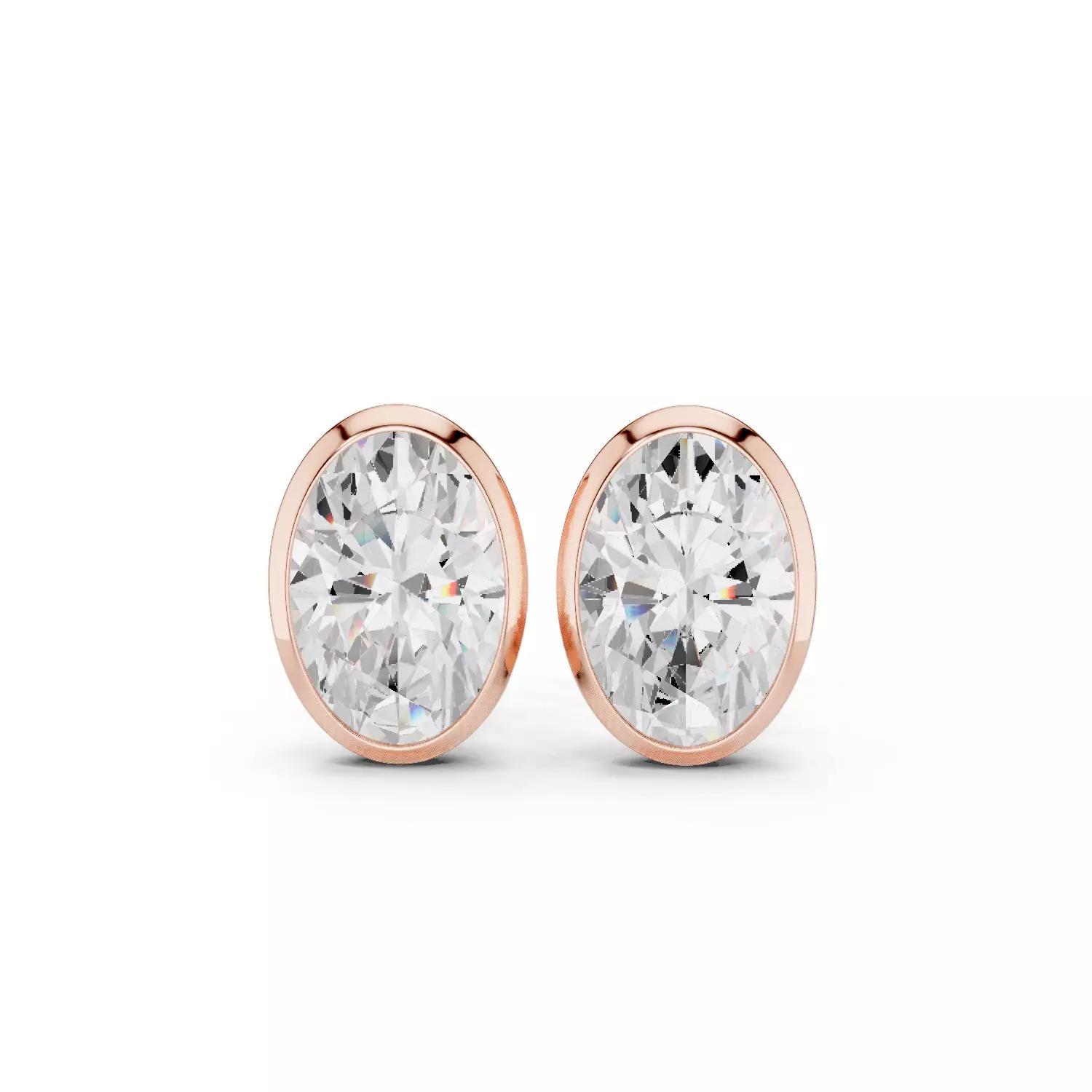 2 and half Ct Oval Solitaire Studs Earrings 3dm stl animation 3D print model