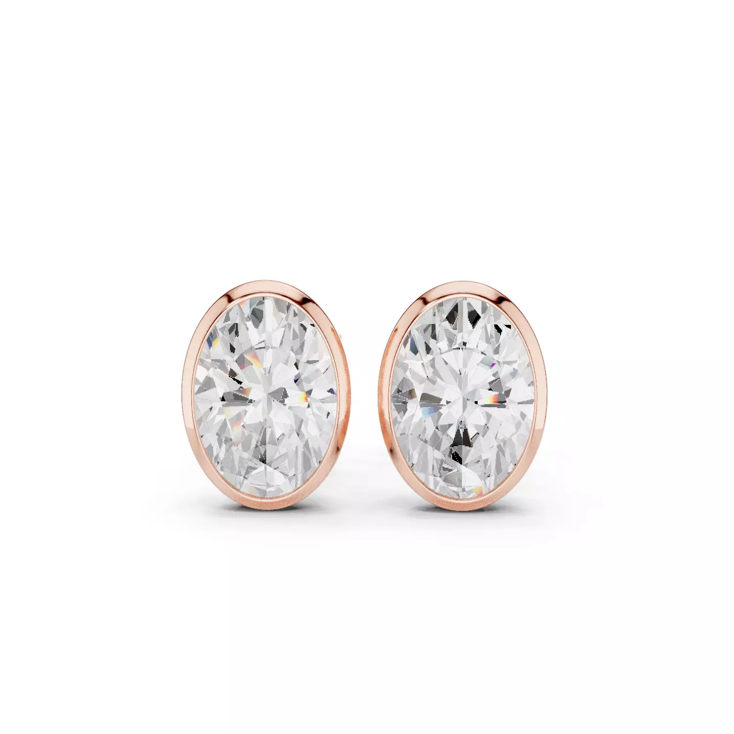 1 and half Ct Oval Solitaire Studs Earrings 3dm stl animation 3D print model