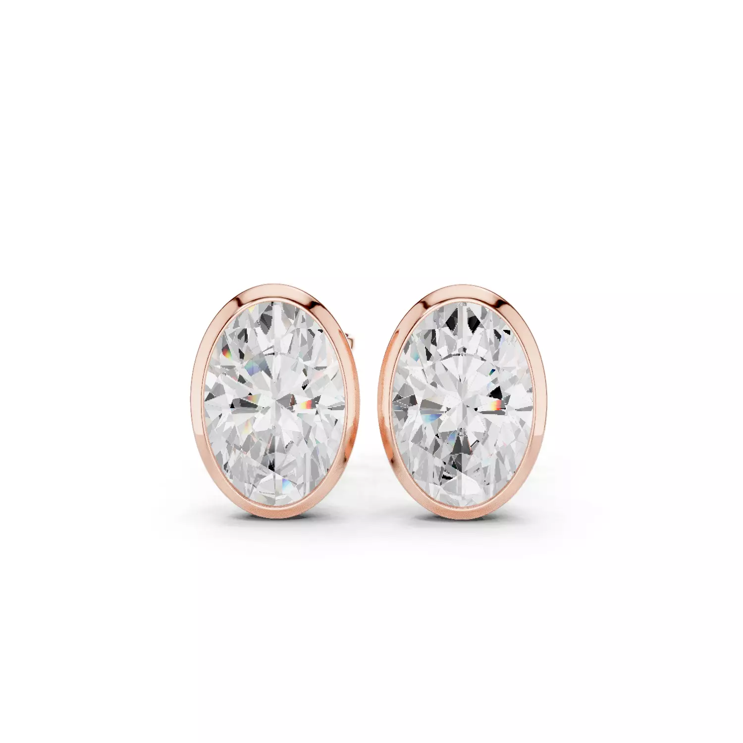 1 and half Ct Oval Solitaire Studs Earrings 3dm stl animation 3D print model