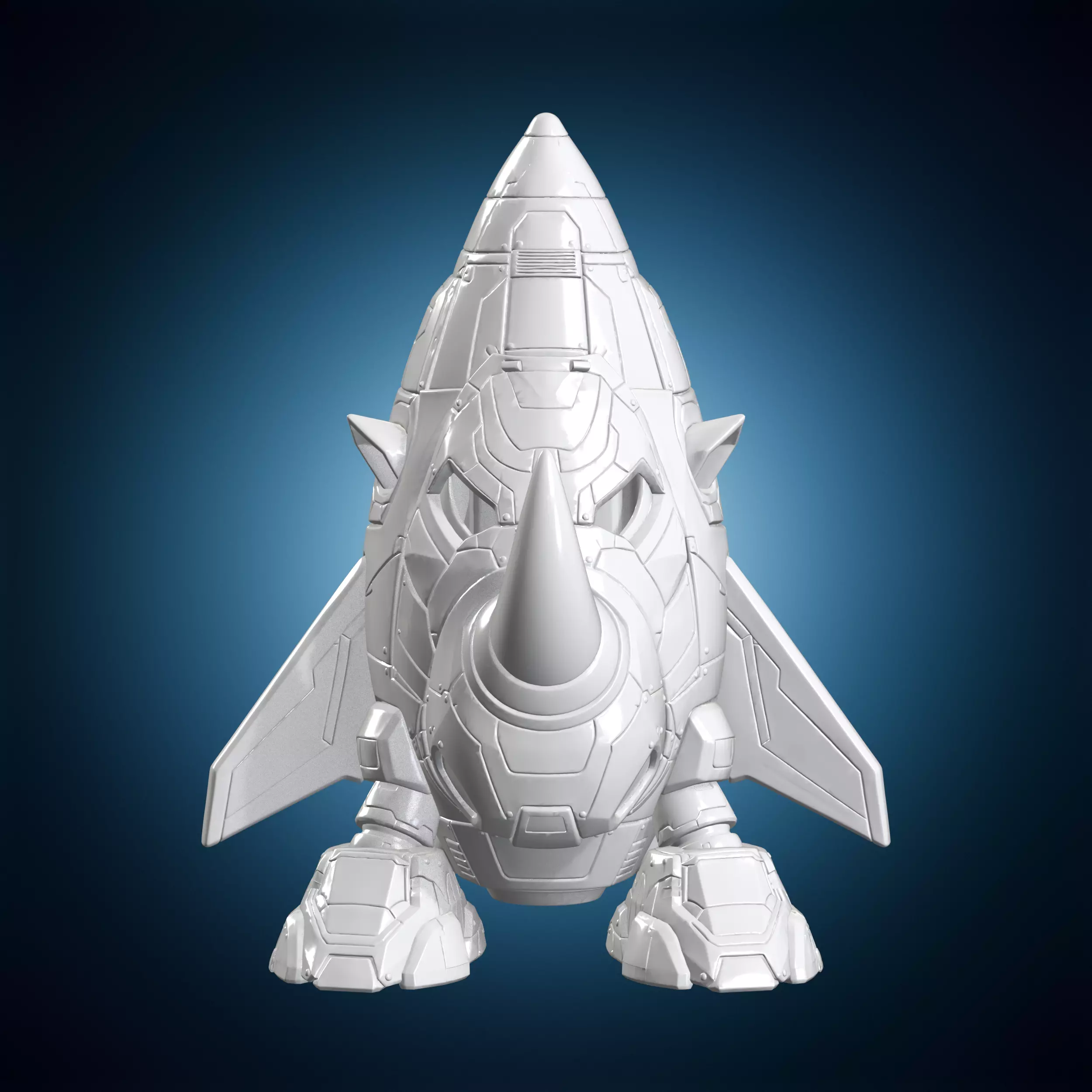 Martian Rhinoceros Rocket 3D Printable Miniature 3D print model