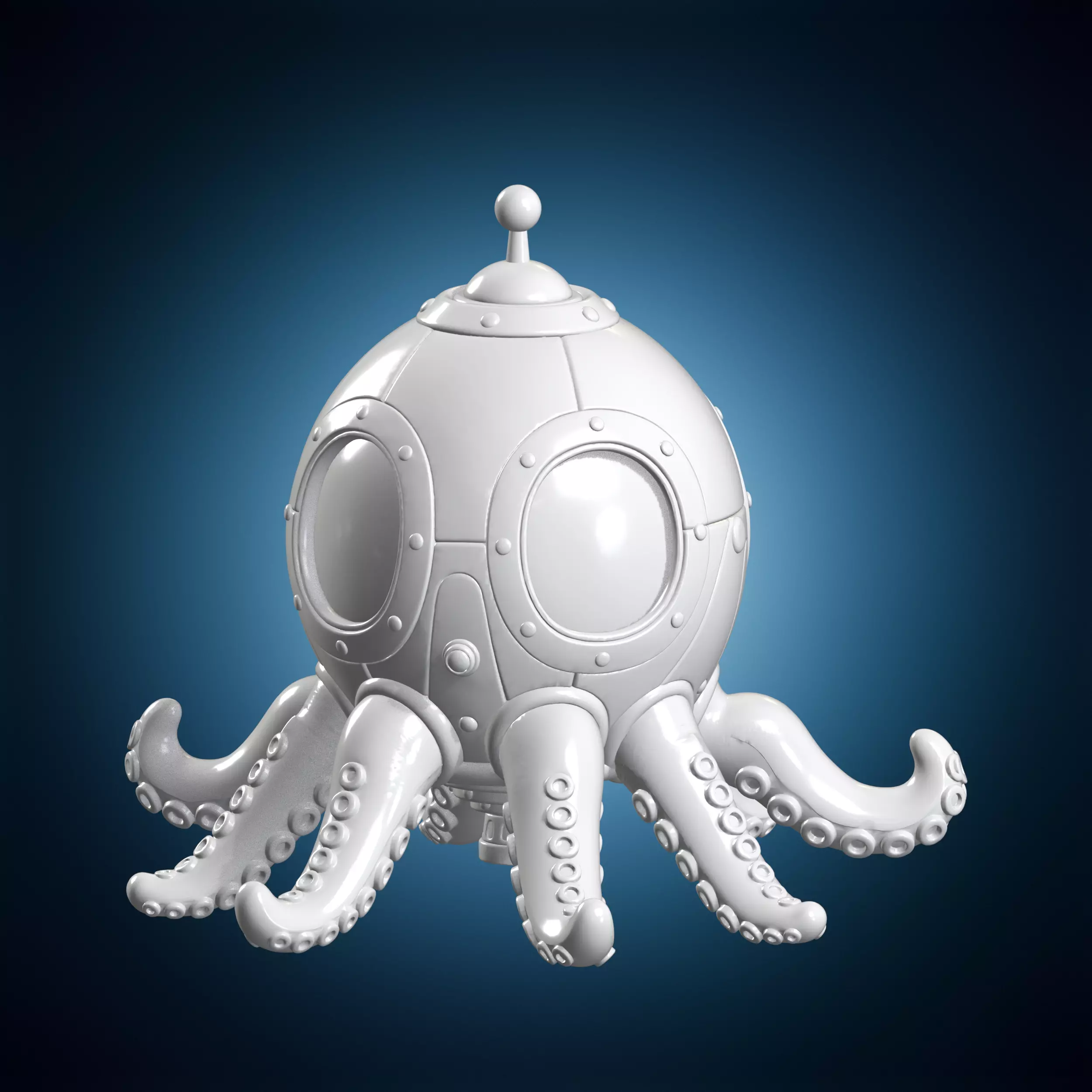 Interplanetary Octopus Rocket 3D Printable Miniature 3D print model