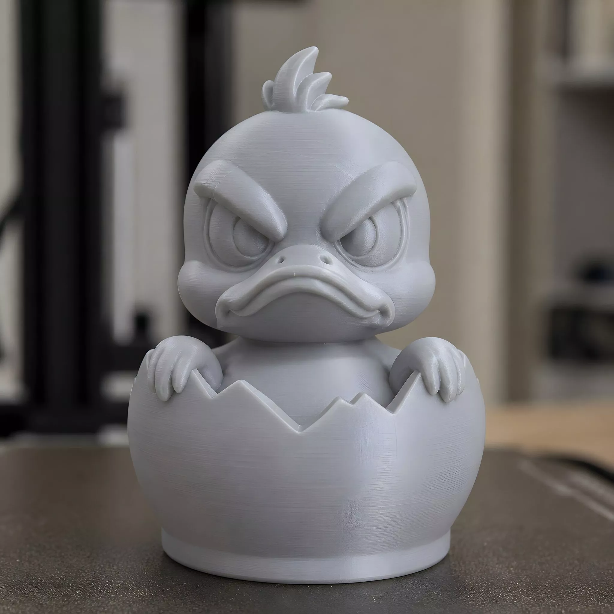 Angry Duck Hatching from Egg 3D Print Model 3D print model