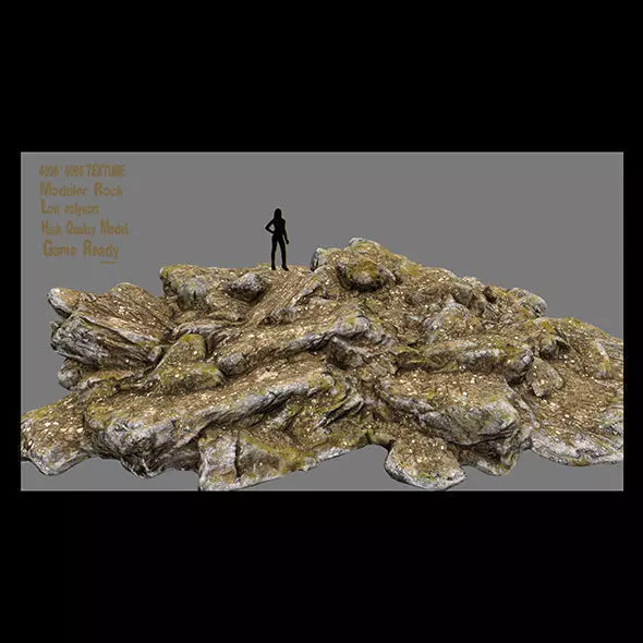 Rocks rock Low-poly 3D model_0