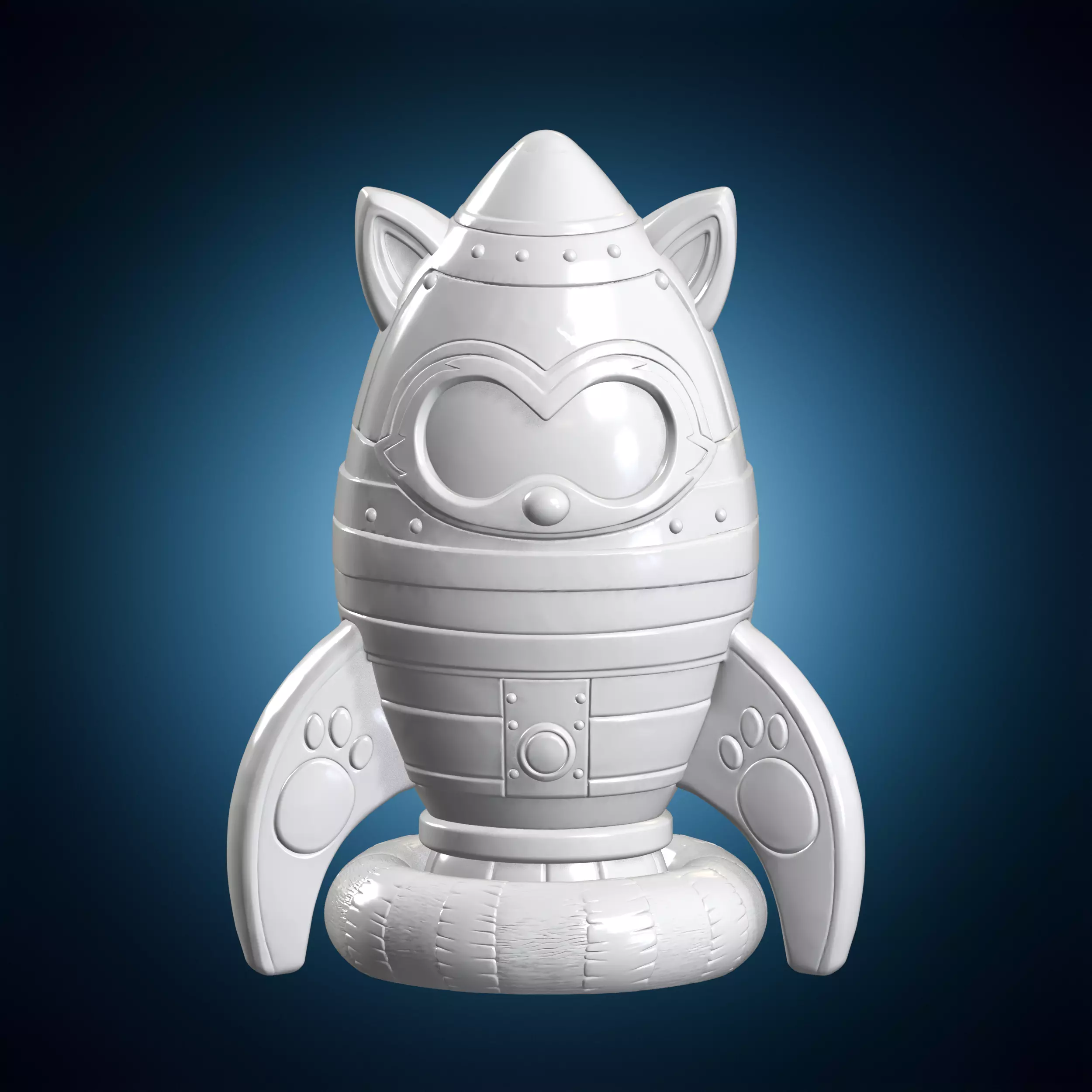 Lunar Raccoon Rocket 3D Printable Miniature 3D print model
