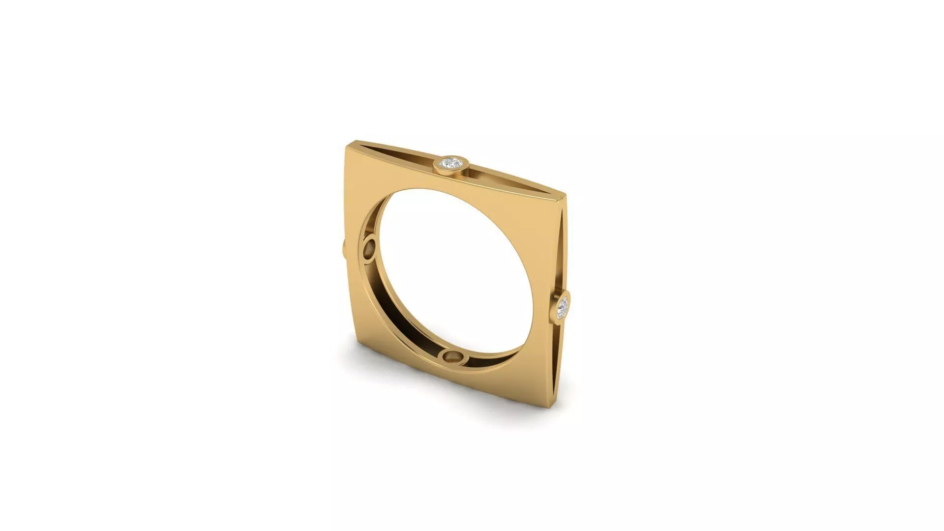 Modern Geometric Gemstone Ring Free 3D print model