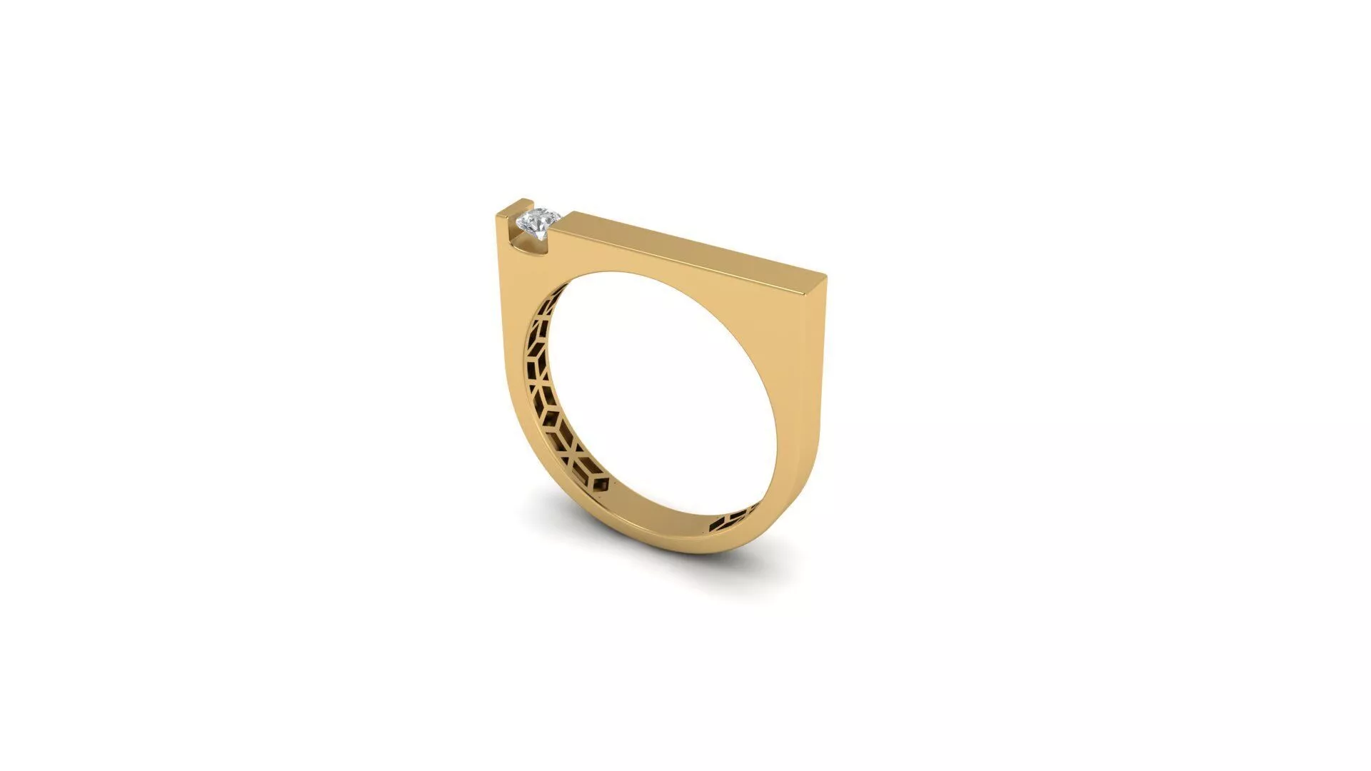 Minimalist Geometric Diamond Ring Free 3D print model