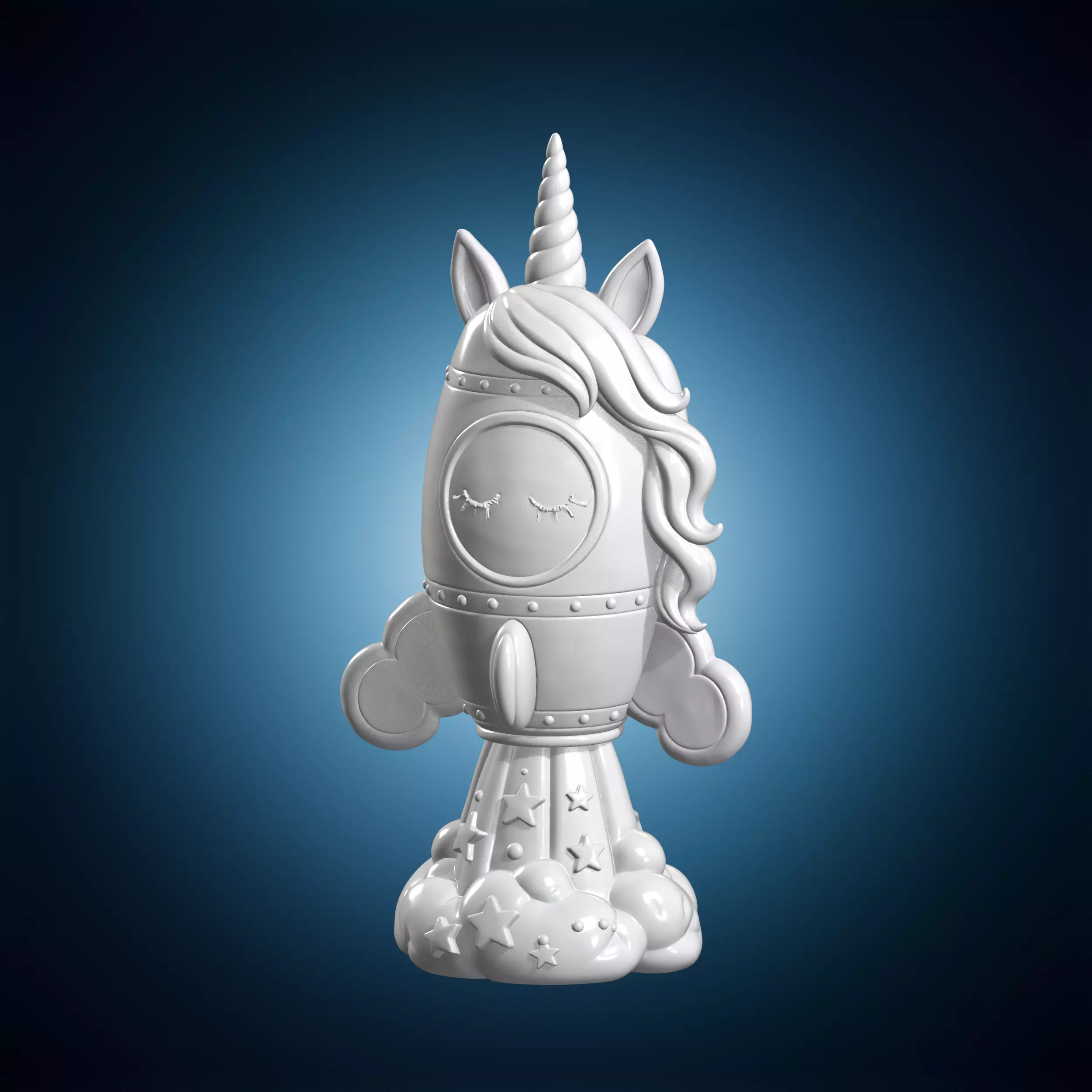 Astral Unicorn Rocket 3D Printable Miniature 3D print model