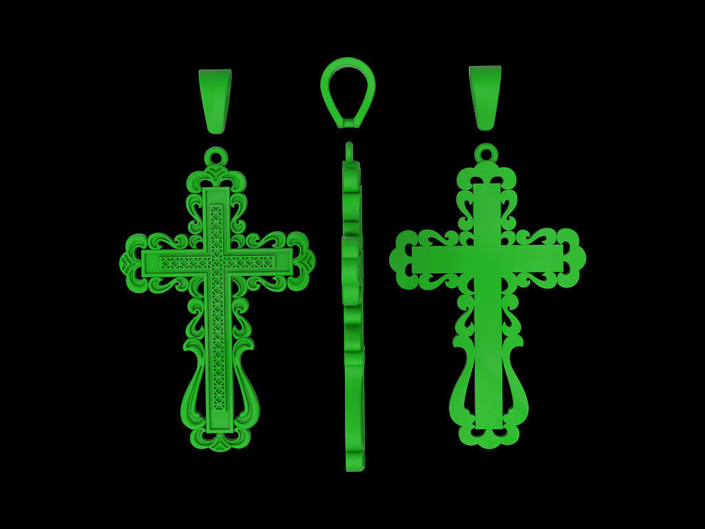 Pendant Cross 4 3D print model_3