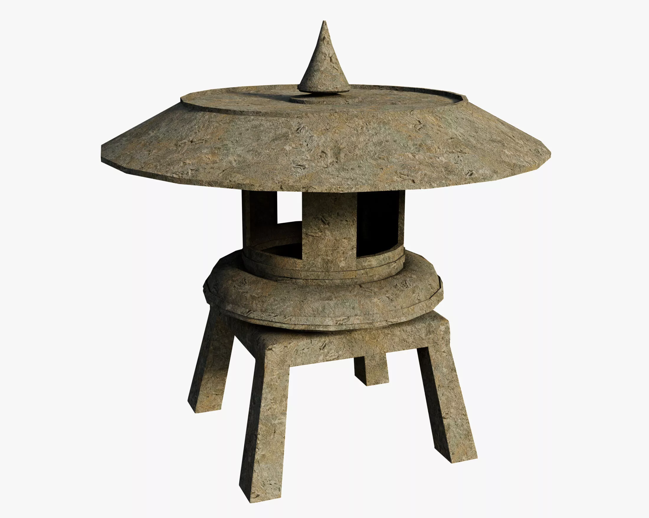 Japanese Garden Stone Lantern Free 3D model