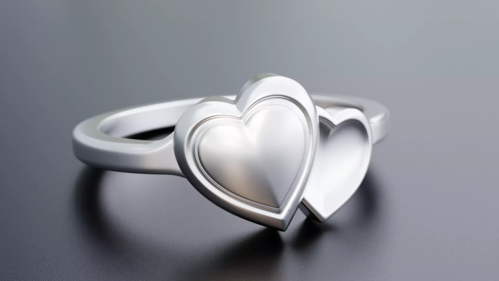 Double Heart Ring - Design-3 3D print model
