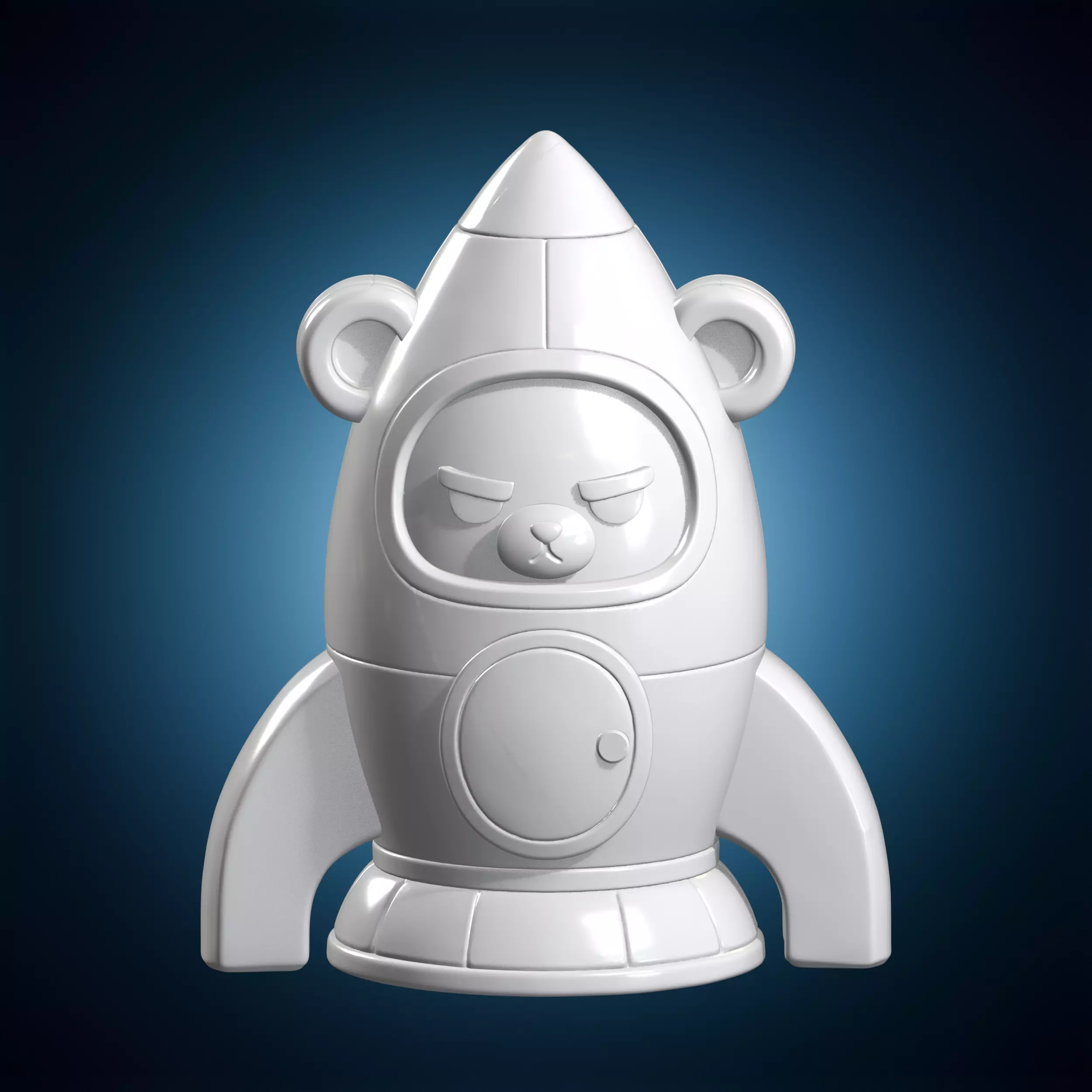 Lunar Bear Rocket 3D Printable Miniature 3D print model