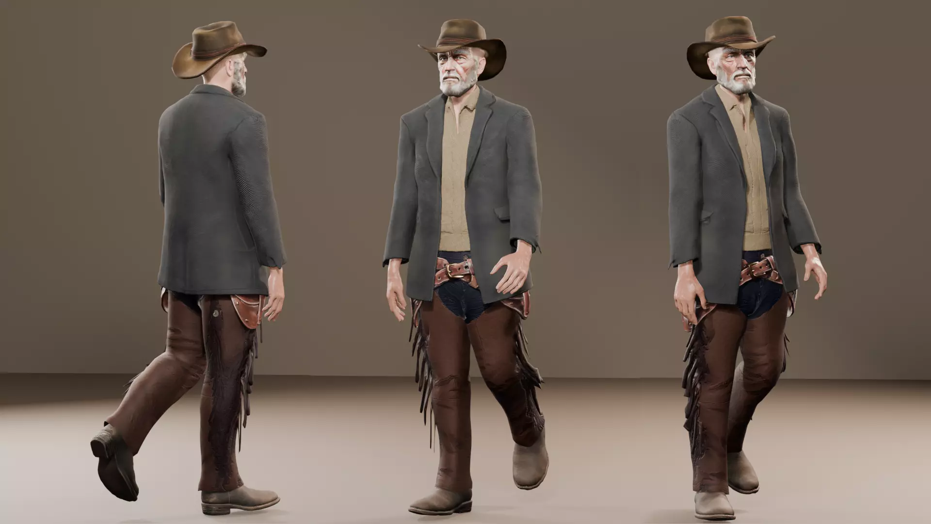 Old Western Cowboy Character 3D model