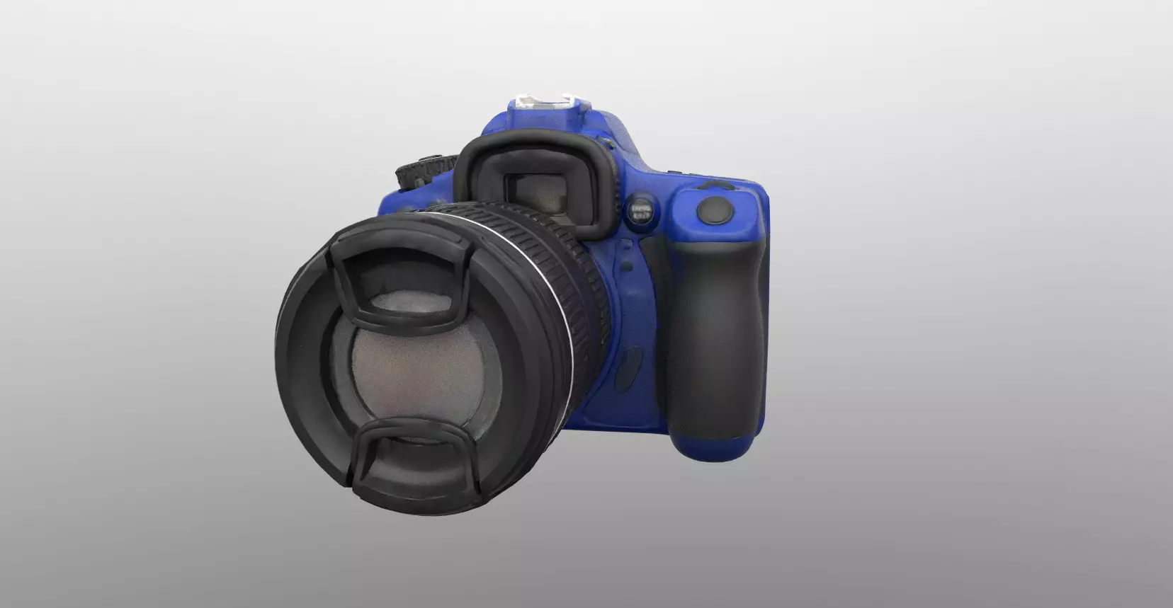 Professional DSLR Camera Blue 3D Model Low-poly 3D model