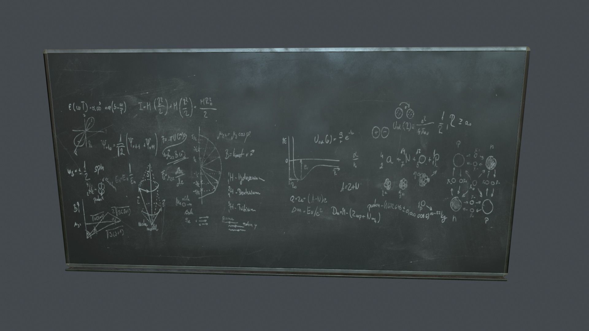 Blackboard PBR Game Ready Low-poly 3D model_4