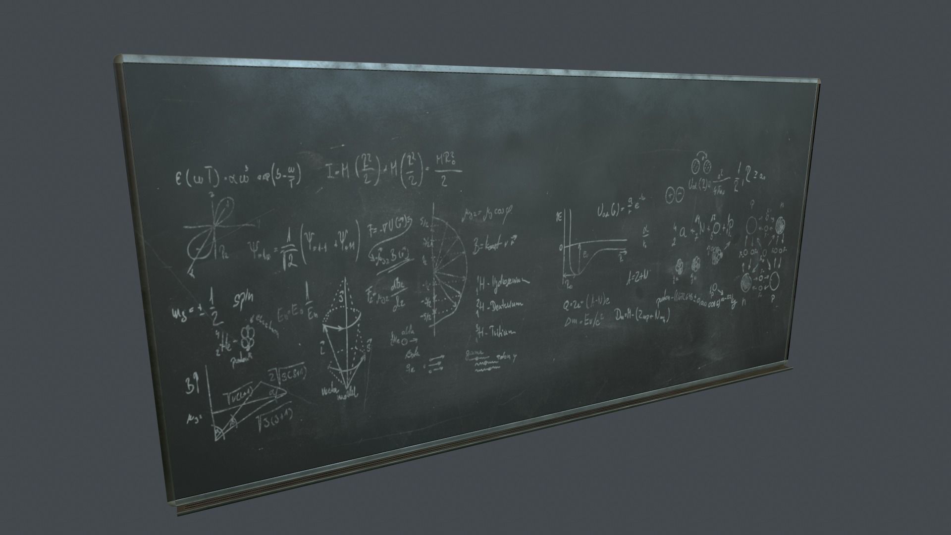 Blackboard PBR Game Ready Low-poly 3D model_3