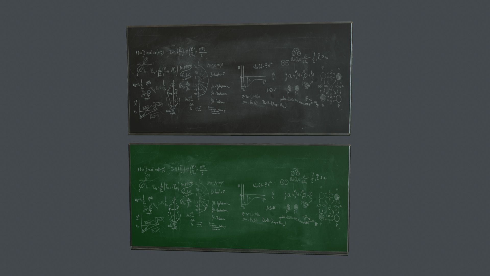 Blackboard Pack PBR Game Ready Low-poly 3D model_5