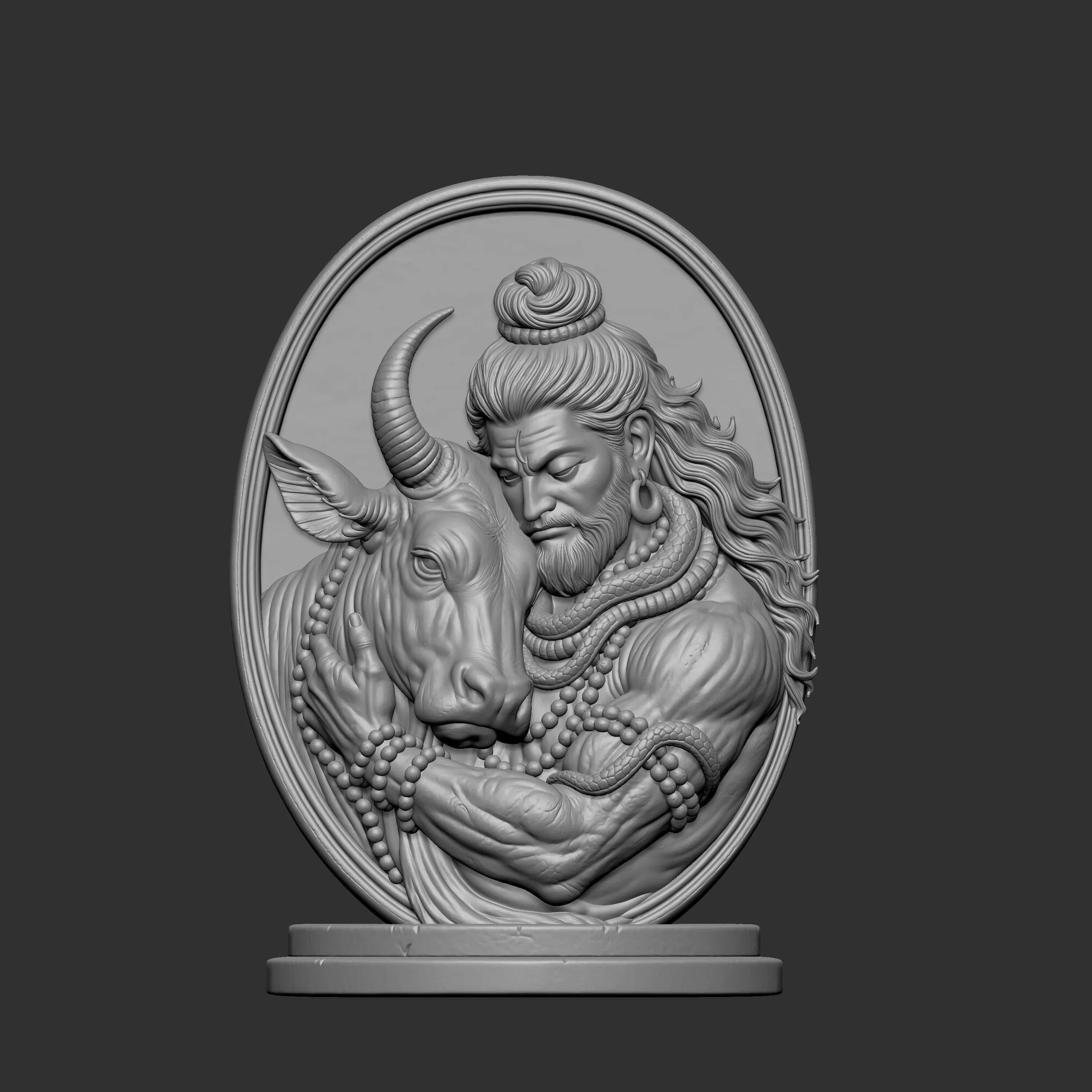 3D sculpture of the Hindu deity Lord Shiva 3D print model