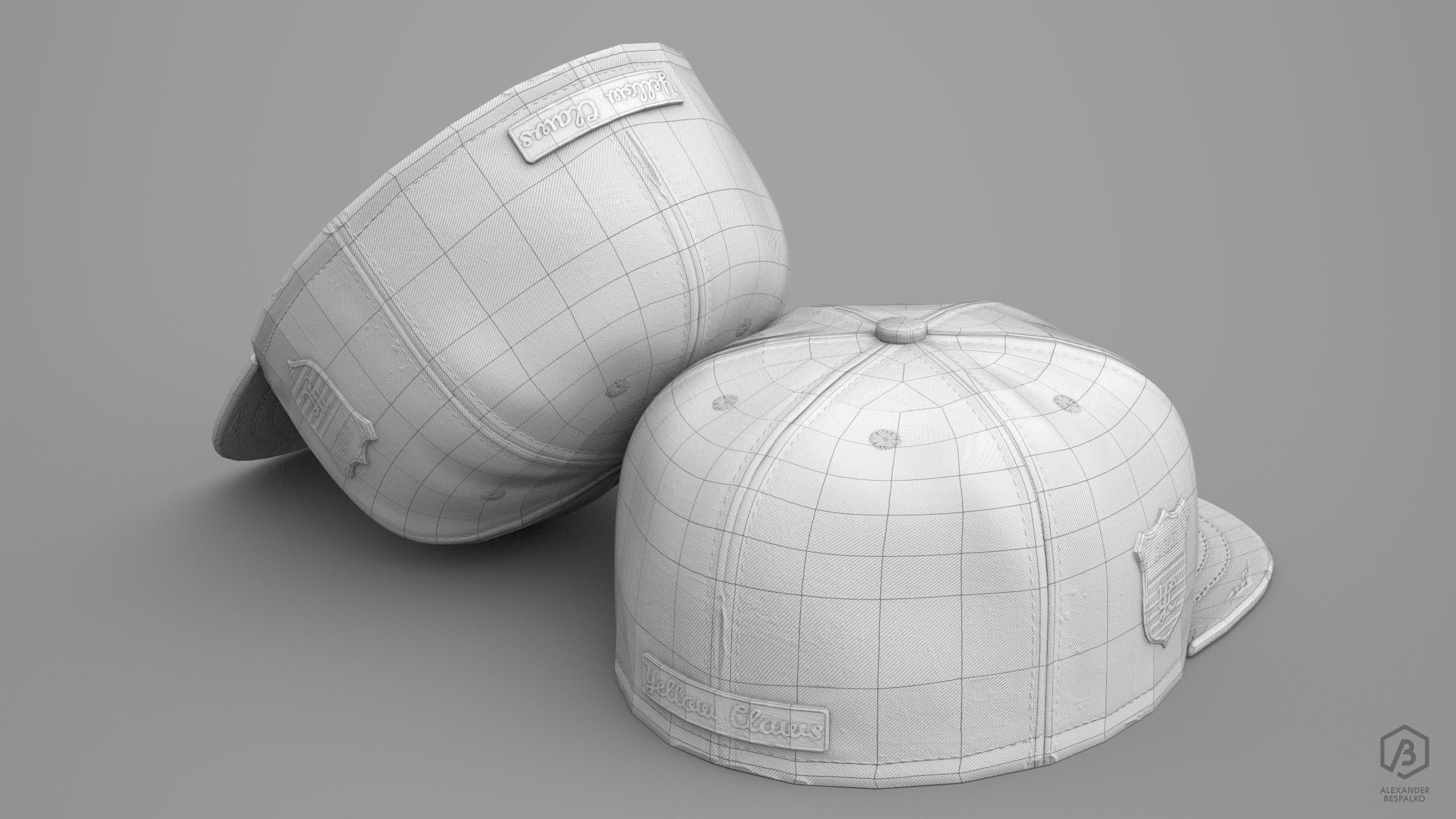 Game Ready Baseball Cap Red Pristine and Worn Variants Low-poly 3D model_8