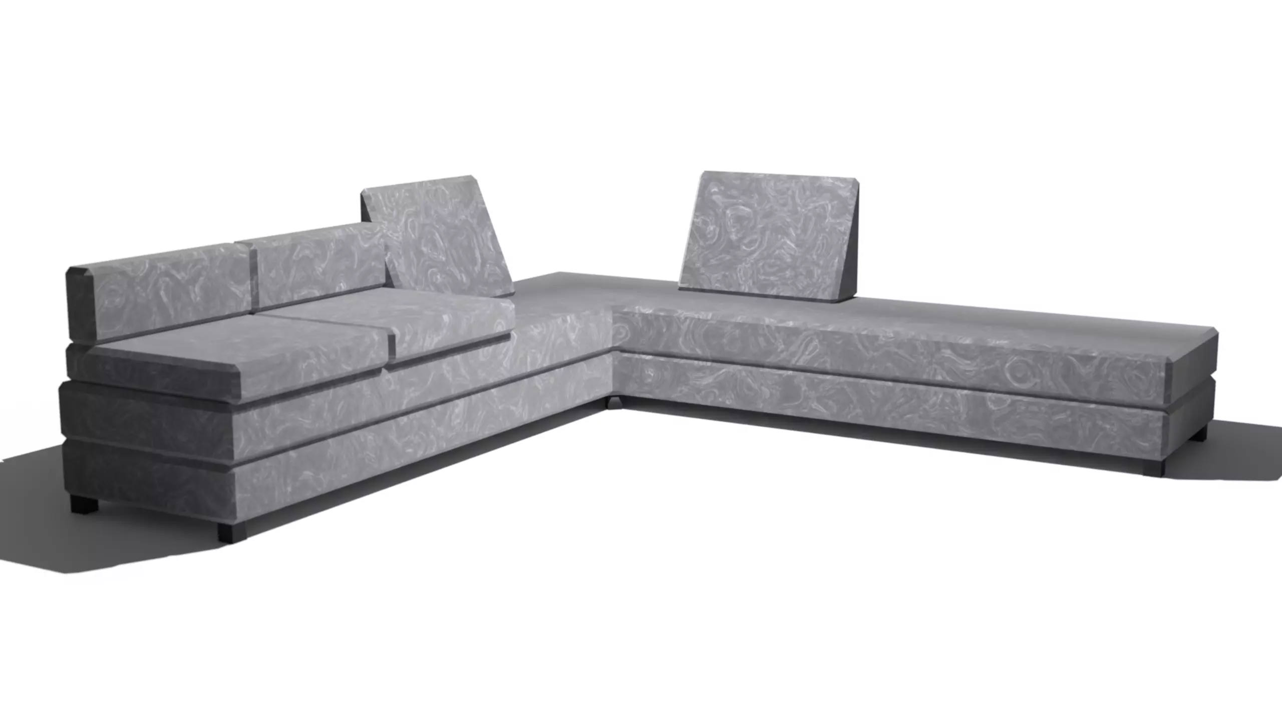 Grey sofa - Low poly 3D model