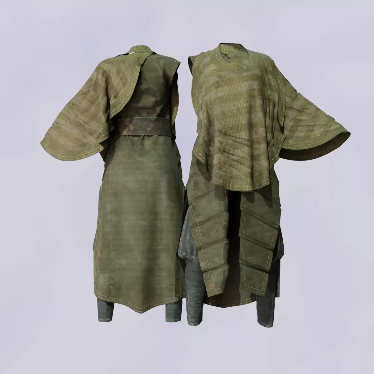 Medieval Fantasy Robe Outfit Game Ready Low-poly 3D model